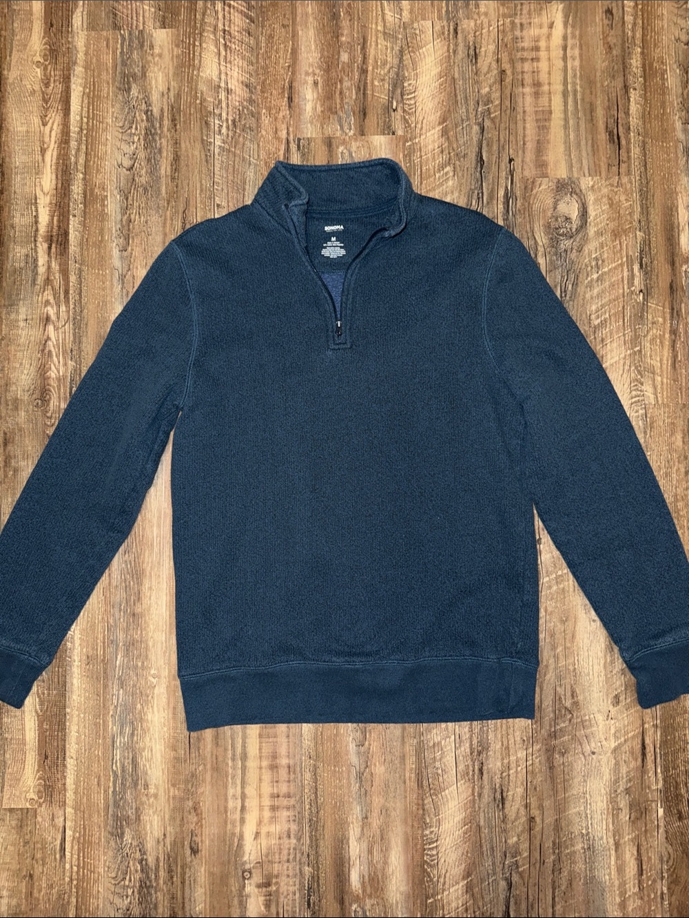Sonoma Navy Quarter-Zip Pullover Sweater